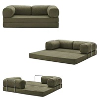 Canapé-lit double en velours extensible et convertible, style américain, nouveau design, beige, pour salon