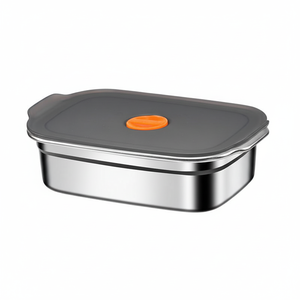 Boîte à lunch rectangulaire en acier inoxydable 316L récipient de stockage des aliments avec conservation froide et chaude chauffable nouveau-né sûr - Product Image 1