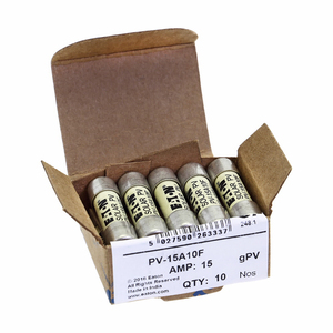 Fusible Bussmann <span class=keywords><strong>PV</strong></span>-<span class=keywords><strong>15A10F</strong></span> en Stock para Sistemas Solares Fotovoltaicos, 1000V 15A - Product Image 6