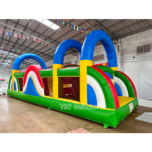 Circuito <span class=keywords><strong>de</strong></span> Obstáculos Inflable Comercial con Tobogán, Castillo Hinchable para Exteriores, Cama Elástica, Laberinto Inflable Grande - Product Image 4