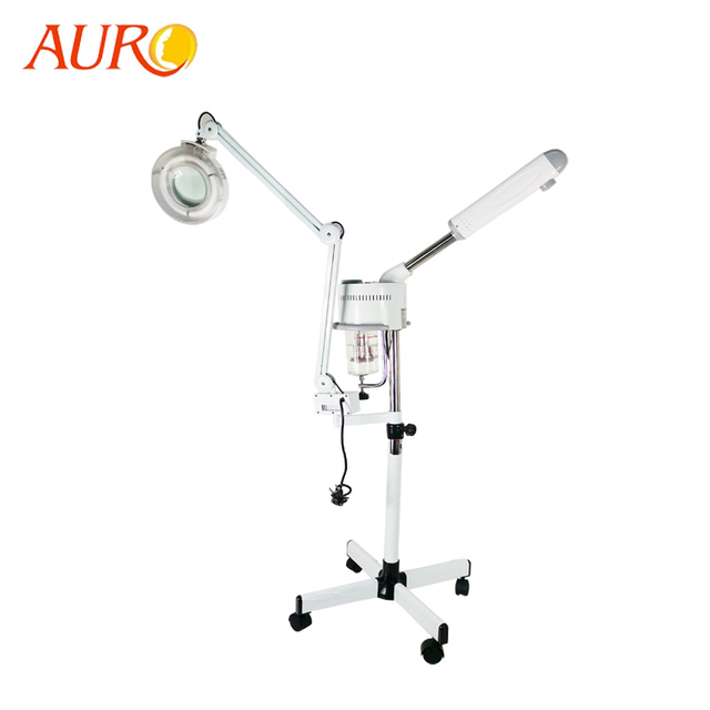 Au-900E Professional Facial Vaporizer Moisturizing Facial Steamer for Salon Magnifying Lamp 2 in 1 Facial Stemer Magnifier