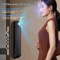 Glomarket Tuya Serrure numérique 3D avec reconnaissance faciale Vidéo interphone biométrique Empreinte digitale Wifi Serrure de porte intelligente pour la sécurité à domicile