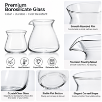 Minimalistische 5oz 15oz hittebestendige glazen koffiezetset van hoog borosilicaatglas met kan, sapmok en proefbeker voor café en thuisgebruik