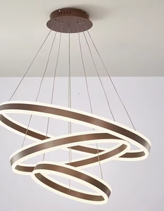 Zeal Lighting Round Geometric LED <b>Pendant</b> <b>Light</b> Designer Hotel Metal <b>Chandelier</b> for Kitchen Dining for Home or Office - Product Image 2