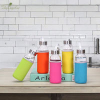 Botella de Agua de Vidrio Transparente Reutilizable de 300ml, 420ml, 500ml con Logotipo Personalizado de Fábrica