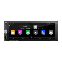 Autoradio Android 1 Din avec écran tactile IPS de 6,9 pouces, CarPlay, Android Auto, navigation GPS, radio FM, Mirror Link, DVR