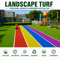 DF Sports Hochwertiger Regenbogenfarbiger Künstlicher Grüner Rasenteppich für Kindergärten