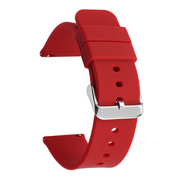 Deep red- silver button switch ear