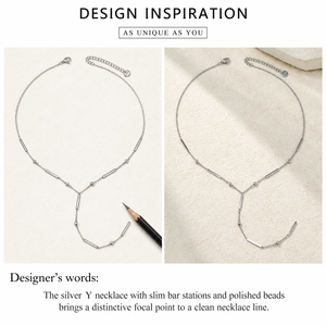 Collier en acier inoxydable avec pendentif en forme de Y, acier inoxydable, 44 + 5 cm, 5,6 g - Product Image 5