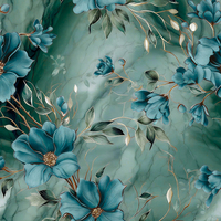 Tela Estampada Digital de Última Moda Hutterite, Diseño Floral Gris, 100% Poliéster Crepé Koshibo, para Vestidos
