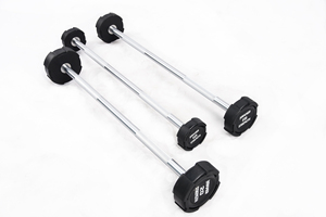 Fitness Free Weights Set Polyurethane <strong>Barbell</strong> with Straight and Curled Handles for Weightlifting - Product Image 5