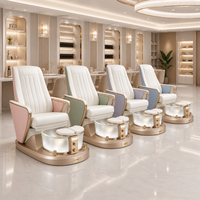 Fauteuil de bain de pieds inclinable de luxe avec cuvette en verre et revêtement personnalisé pour salon de beauté