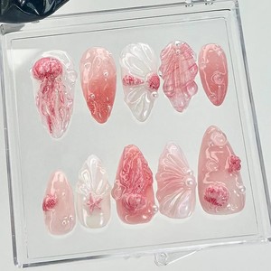 <span class=keywords><strong>Faux</strong></span> ongles de fleur papillon faits à la main <span class=keywords><strong>pour</strong></span> filles en stock ongles fabriqués à la main 3D ongles d'art ongles artificiels portables - Product Image 2