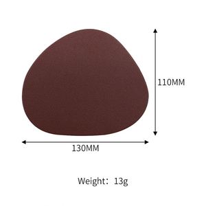 Sous-verres simples en similicuir de couleur unie, imperméables et résistants à l'huile, pour le thé, le café, les boissons, la table de cuisine, tapis et coussinets en forme de goutte - Product Image 3