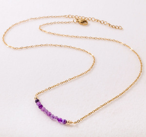 Collier délicat à facettes en <span class=keywords><strong>pierre</strong></span> naturelle, chaîne en acier inoxydable, bijou énergétique en cristal de guérison, <span class=keywords><strong>pierre</strong></span> de naissance, cadeau - Product Image 3