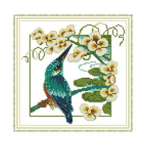 Tissu <span class=keywords><strong>Aida</strong></span> Motif Oiseaux et Fleurs 16/14/11CT, Tissu Pré-imprimé ou à Broder Soi-même, Motif Point de Croix DIY <span class=keywords><strong>pour</strong></span> Débutants, <span class=keywords><strong>Toile</strong></span> de <span class=keywords><strong>Broderie</strong></span> Décorative - Product Image 2