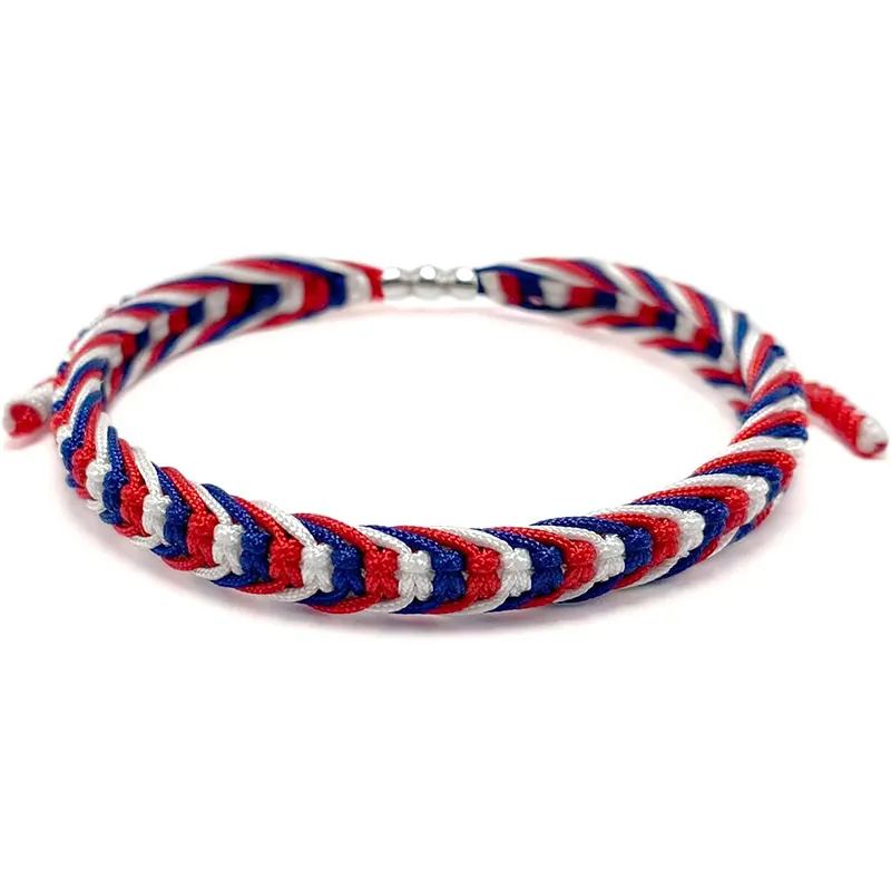 Boho Style Rope Bracelet String Thread Bracelets Bangles Country Flag Usa Tibetan Wrist Wrap Bracelet for Women Men