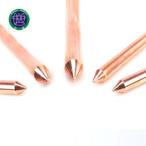 Sistema de puesta a tierra de ingeniería de alta resistencia y bajo <span class=keywords><strong>precio</strong></span>, varilla de tierra de acero recubierto de cobre de 3/8 pulgadas - Product Image 2