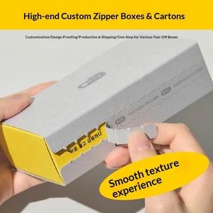 Boîte d'expédition pliable en carton ondulé avec fermeture éclair et bande <span class=keywords><strong>de</strong></span> déchirement pour cosmétiques, vente au détail, petites entreprises, vente en gros - Product Image 4