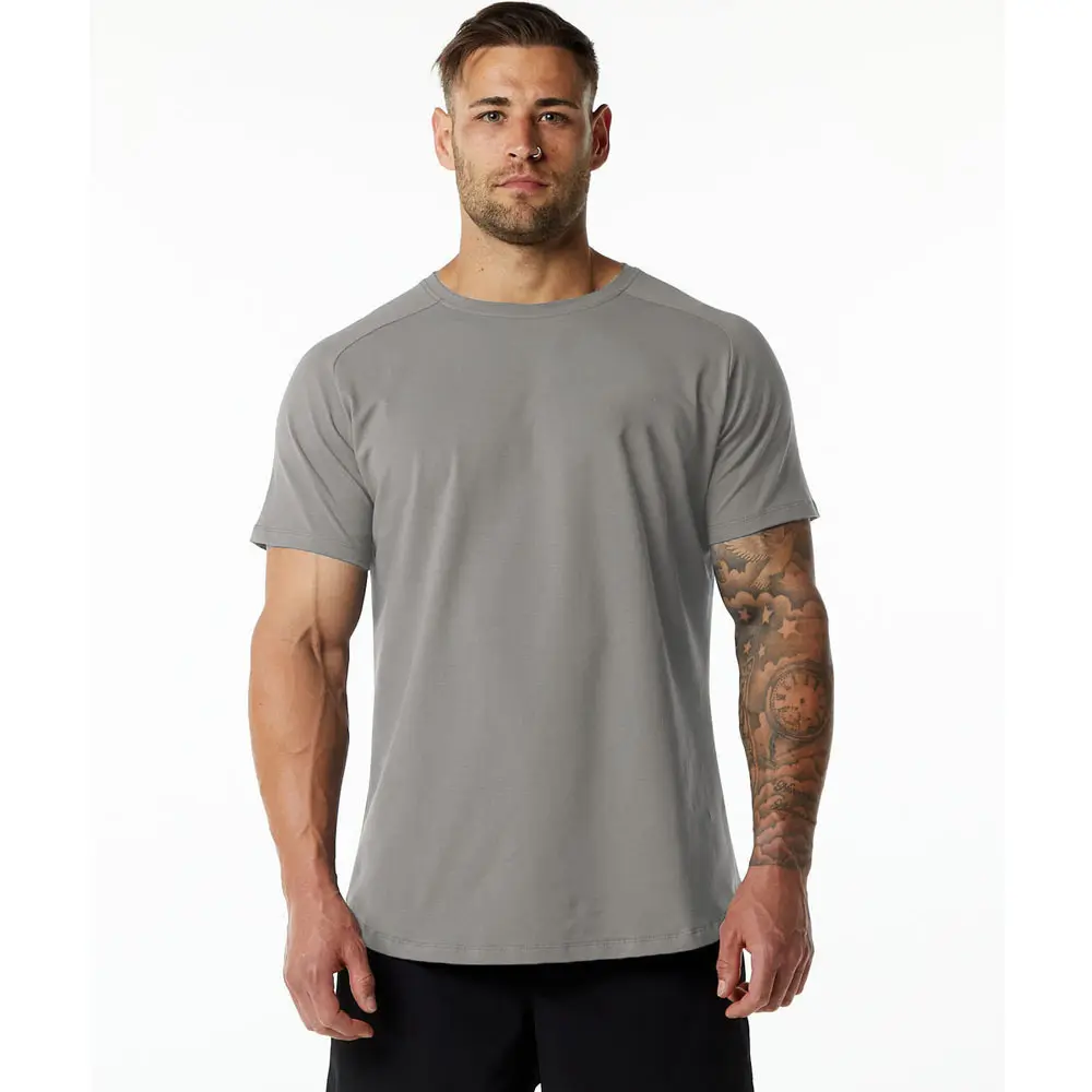 사용자 정의 면 느슨한 체육관 피트니스 운동 훈련 실행 남자 티셔츠