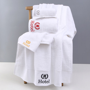 Serviettes d'hôtel blanches en pur coton, absorbantes, sans peluches, pour hôtels classés étoiles, personnalisation possible - Product Image 3