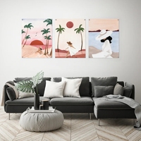 2024 Hot Set de 3 cadres photo muraux en toile de couleur blanche pour la décoration intérieure