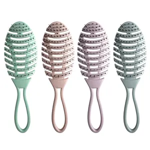 Factory New Popular Design Promotion Cheap Price Home Care Vent Hollow Nylon Bristle Curly Hair Brush
