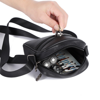 Minorista en Línea Ofrece Bolsos Cruzados de Moda para Hombre, Bolsos de Mensajero de Cuero Genuino de Gran Capacidad
