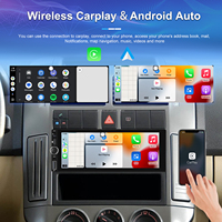 Podofo1 Din autoradio sans fil Carplay Android Auto voiture lecteur MP5 6.86 ''IPS écran tactile BT FM RDS rétro-éclairage coloré type-c