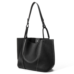 Bolso de Mano de Cuero Vacuno de Gran Capacidad, Estilo Casual, Forro de Poliéster, Bolso Tote de Cuero Genuino de Alta Calidad para Mujer - Product Image 2