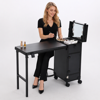 Table de manucure pliable OBOX, bureau à ongles portable, ensemble de mobilier de salon avec ventilateur pour studio de beauté OEM ODM