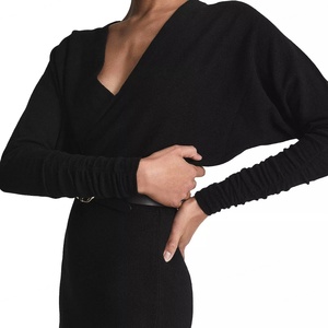 Nouvelle Robe Courte Sexy Américaine Personnalisée à Col en V et Manches Longues Froncées pour Femme avec Ceinture – Idéale pour Soirées et Anniversaires - Product Image 5