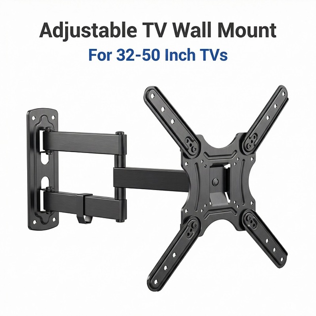 Full Motion TV Wall Mount 32-50 Inch Heavy Duty Swivel Tilt Extendable TV Bracket VESA Compatible