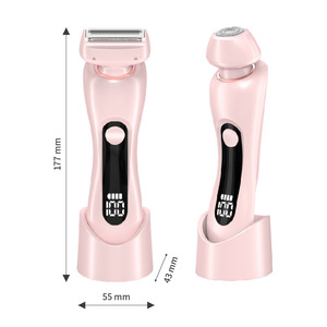 Rasoir électrique USB pour femmes, tondeuse à double tête, rasoir facial féminin, mini-tondeuse à cheveux en acier inoxydable - Product Image 4