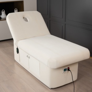 Mobilier moderne de salon de beauté table de massage pour cils spa lit facial blanc lit de massage électrique pouvant supporter le chauffage du matelas - Product Image 1