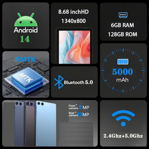 Bán Buôn New 8.68 Inch Android 14 Đầy Đủ Mạng 4G Octa Lõi Rockchip 6GB Kinh Doanh Không Thấm Nước Máy Tính Bảng 1600X1200 Độ Phân Giải <span class=keywords><strong>USB</strong></span> - Product Image 3