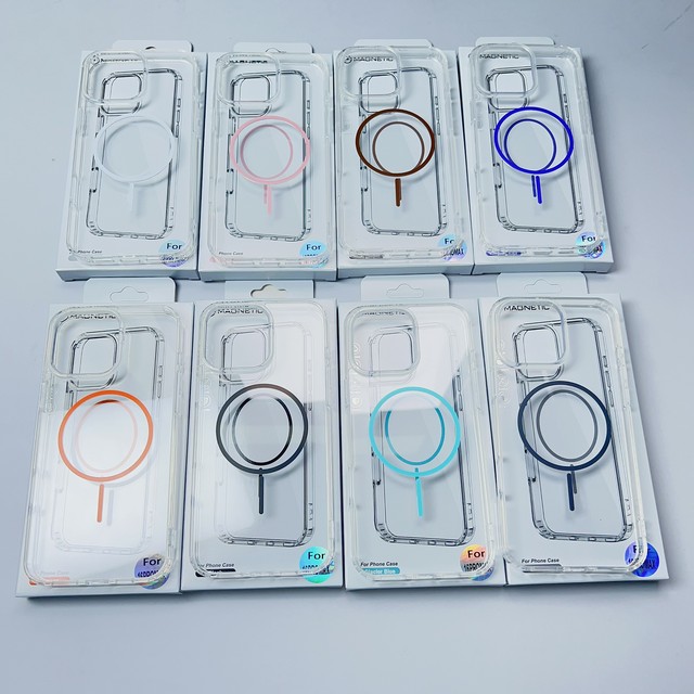 2025 High clear Light Acrylic case for iPhone 16 15 Pro Max Fine Magnetic Coil Colors Phone case Shockproof Mobile case