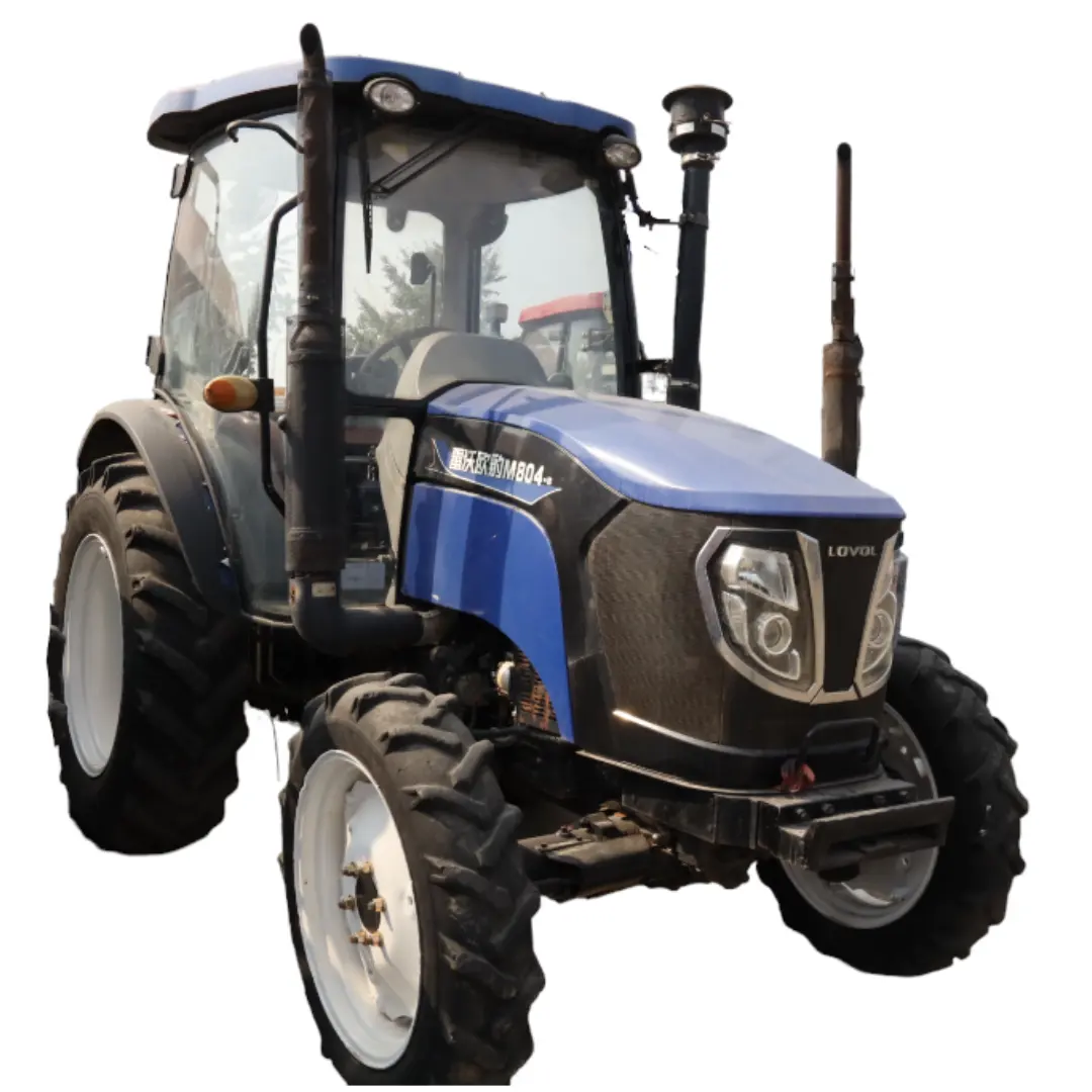 Second hand Agricultural Machinery 4wd Mini Farm Tractor Front End Loader lovol 80hp tractor with AC Cabin