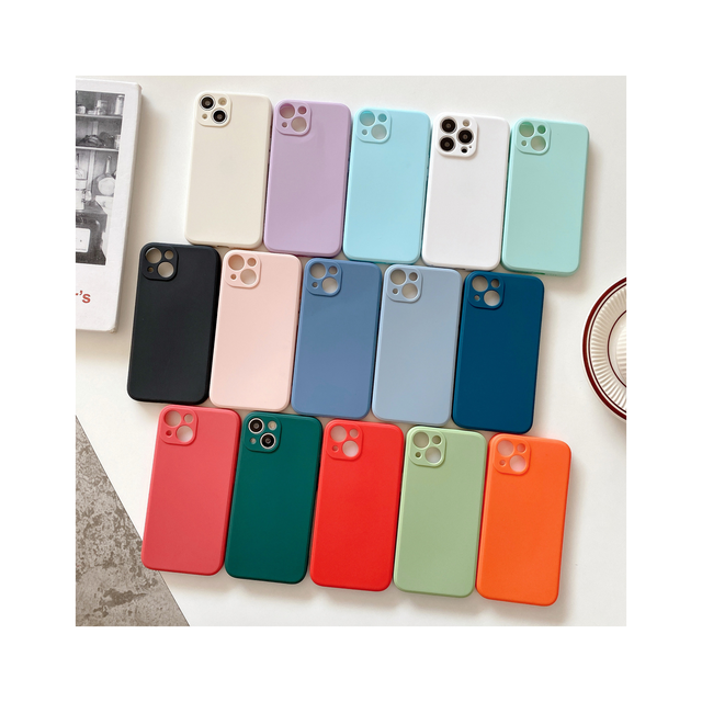 Pure Color TPU Soft Phone Cover Luxury Cell Mobile Phone Case for iPhone 15 Promax 14 Pro 13 12
