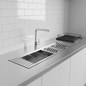 Calha Umida 90cm Canal Organizador <span class=keywords><strong>De</strong></span> Cozinha Em Aco Inox Com Accessoires Escovada Acier Inoxydable <span class=keywords><strong>Gouttière</strong></span> Bar Éviers - Product Image 3