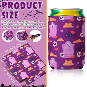 <span class=keywords><strong>Enfriador</strong></span> de latas de Halloween para sublimación de 12oz, calabazas, gatos, arañas, Calaveras, latas de Halloween, <span class=keywords><strong>enfriador</strong></span> S, manga de cerveza de 330ml - Product Image 2
