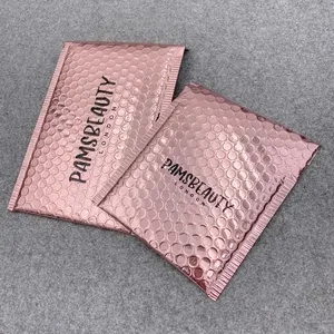 Phong Bì Gửi Thư Có Đệm Bọc Nhôm Kim Loại Kèm Bưu Phẩm In Hình Tùy Chỉnh Túi Bưu Phẩm Poly Màu Vàng Hồng - Product Image 3