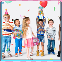 Sacs cadeaux en plastique avec poignée pour anniversaires d'enfants, pour collations et bonbons à thème dessin animé, en gros