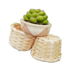 Bamboo Woven <b>Baskets</b> Small Round Eco Friendly <b>Storage</b> Organizer For Living Room Desktop Use - Product Image 4