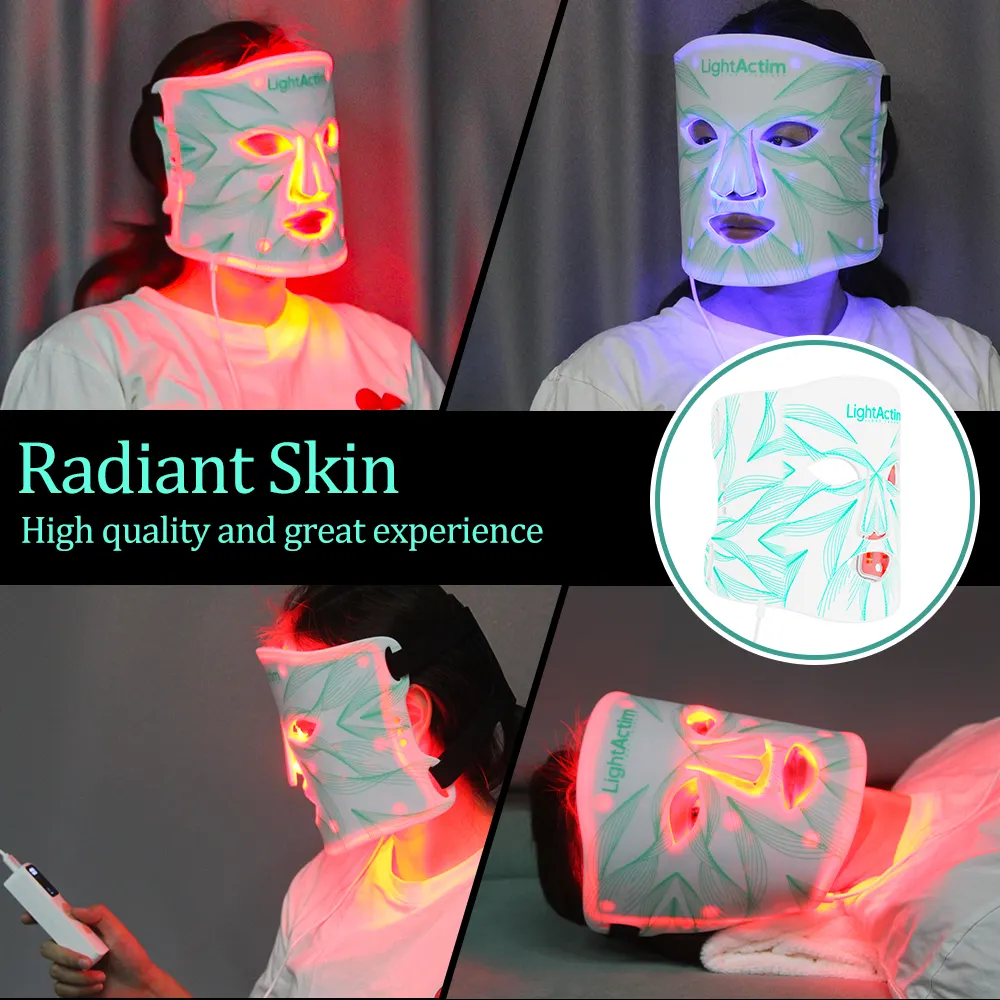 Currentbody belleza piel spa cara 630/850nm panel rojo luz roja terapia facial eliminación de imperfecciones máscara facial LED máscara facial