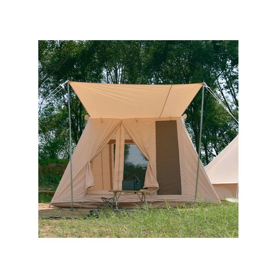 Роскошная семейная парусиновая палатка, пружинный тент для пикника, с большими окнами, для кемпинга