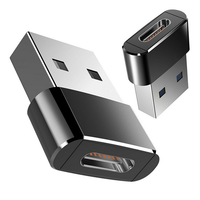 Adaptador Convertidor de Tipo C Hembra a USB 3.0 Macho, Conector OTG para Datos y Carga Rápida, Trenzado de Nailon, en Existencia
