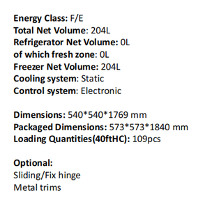 178cm 204L Electric <strong>Upright</strong> <strong>Freezers</strong> Static Built-in Home Appliances <strong>for</strong> Household and Hotel Use - Product Image 3