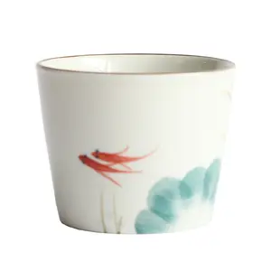 200毫升日式茶杯水杯炻陶瓷手绘功夫咖啡杯
