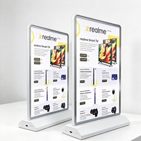 Boîte lumineuse publicitaire LED rechargeable A5 en aluminium, support d'affichage intérieur pour menu de vente au détail, conception personnalisée disponible, 3000 lumens